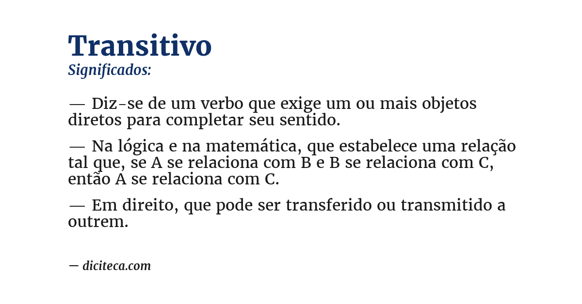 Significado de transitivo