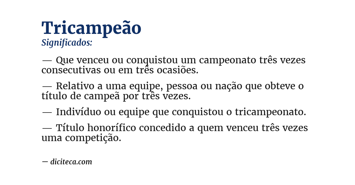 Significado de tricampeão
