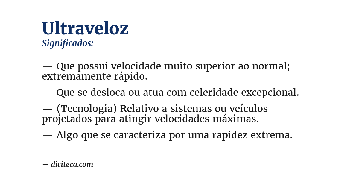 Significado de ultraveloz