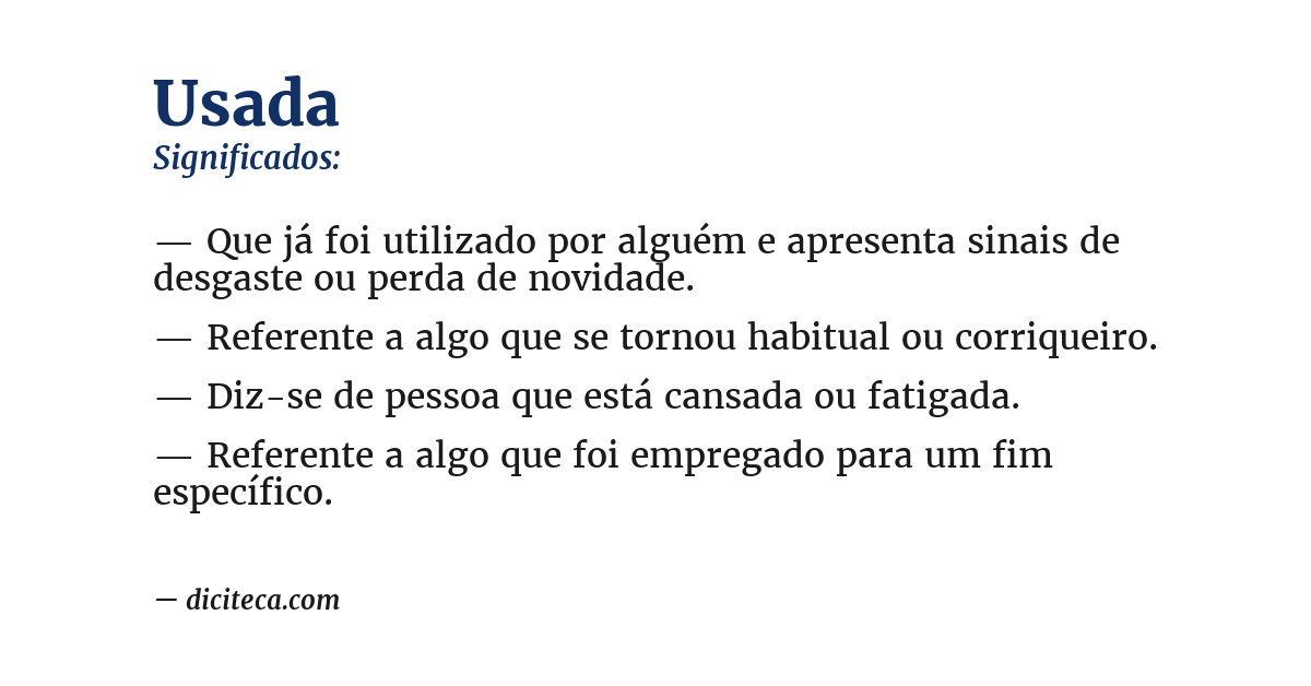 Significado de usada