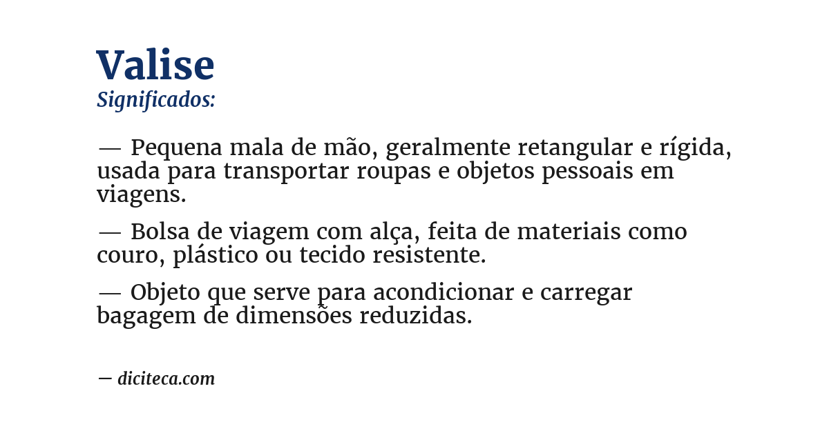 Significado de valise