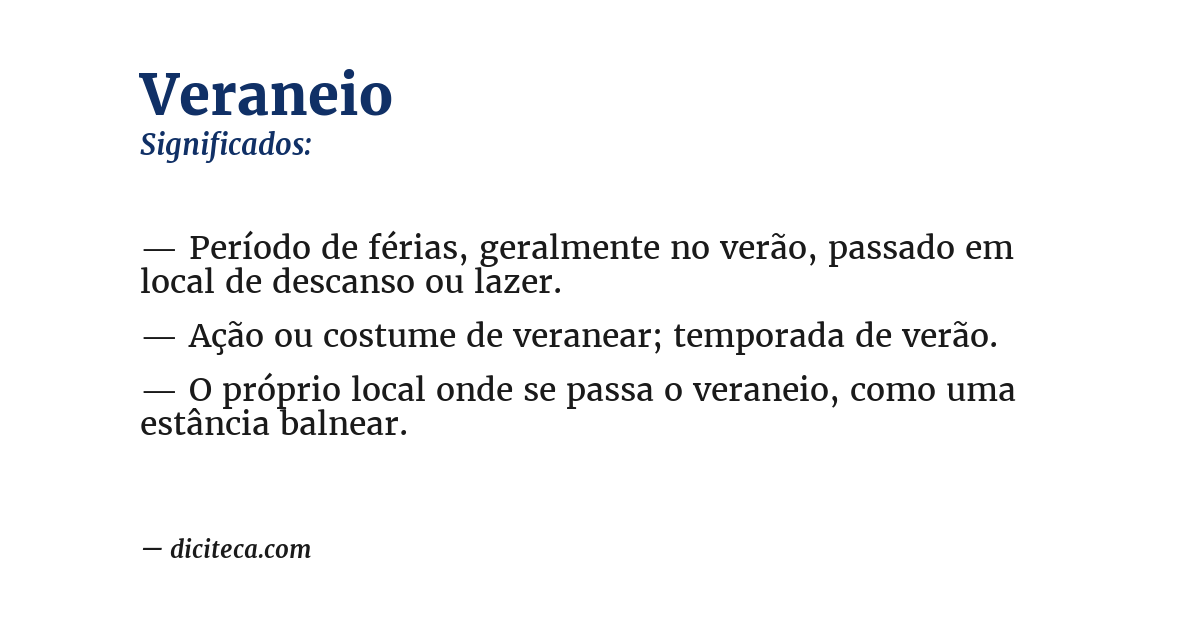Significado de veraneio