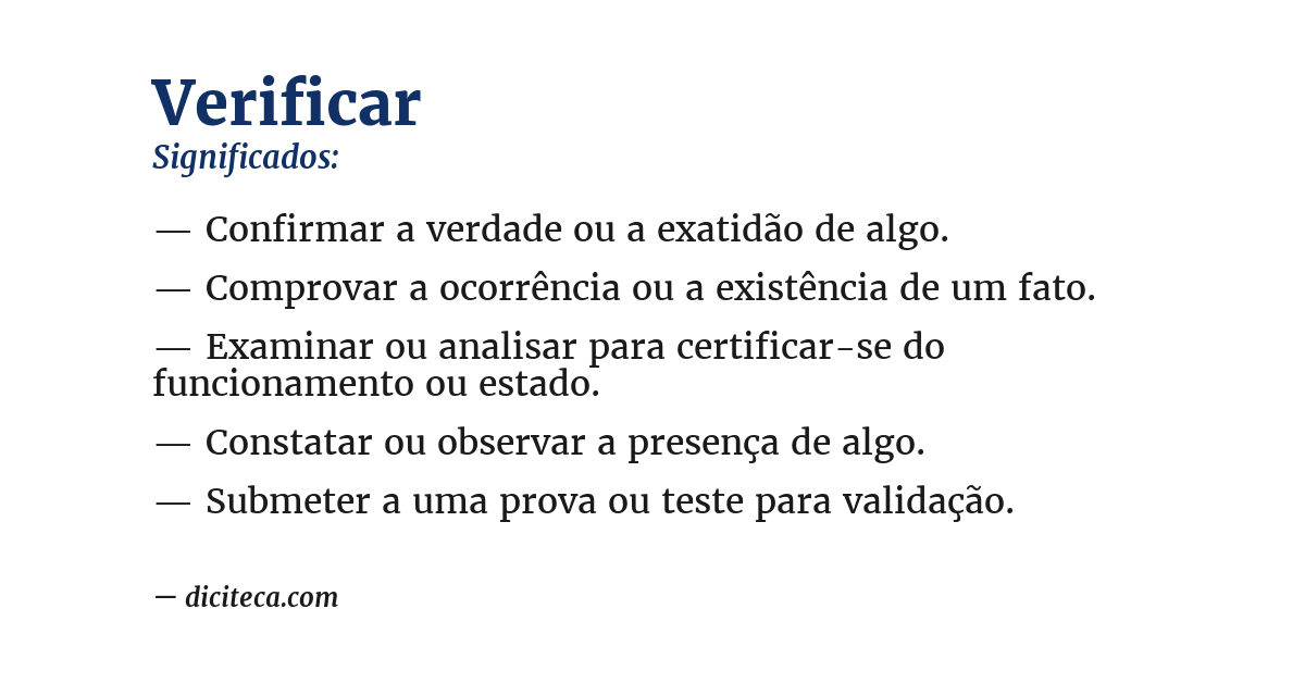 Significado de verificar