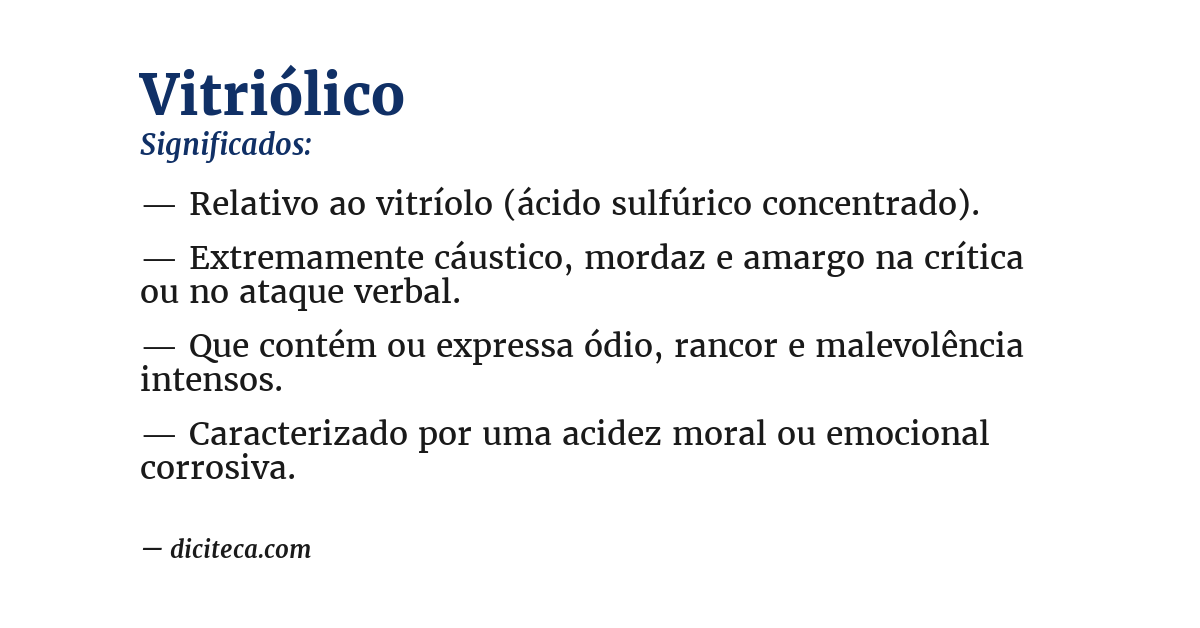Significado de vitriólico