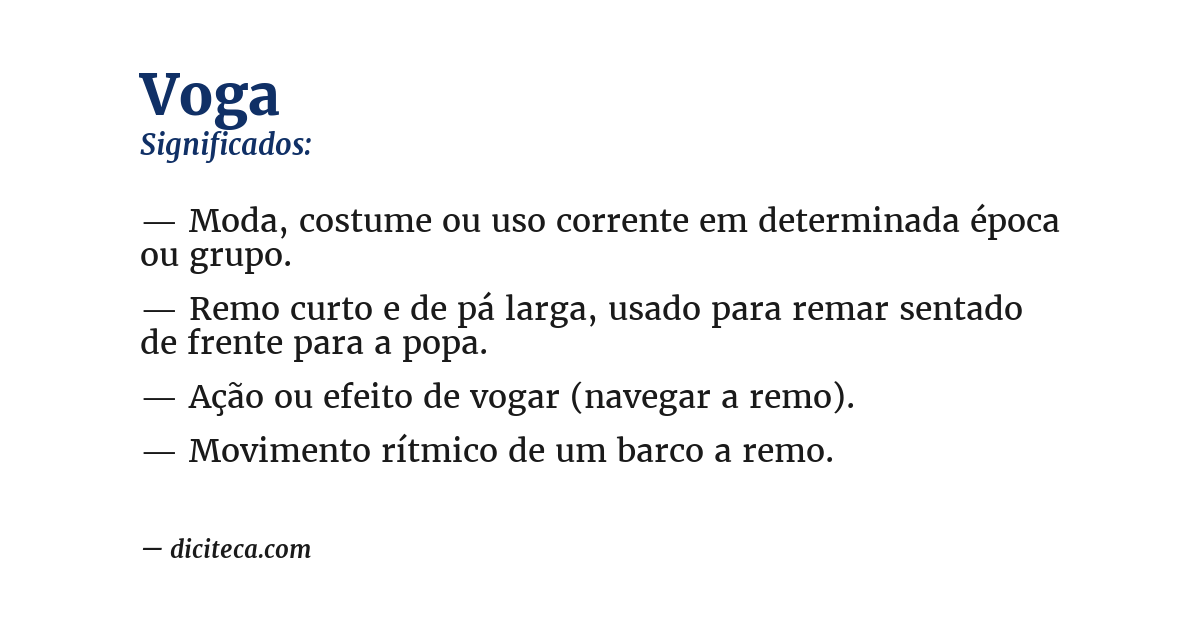 Significado de voga