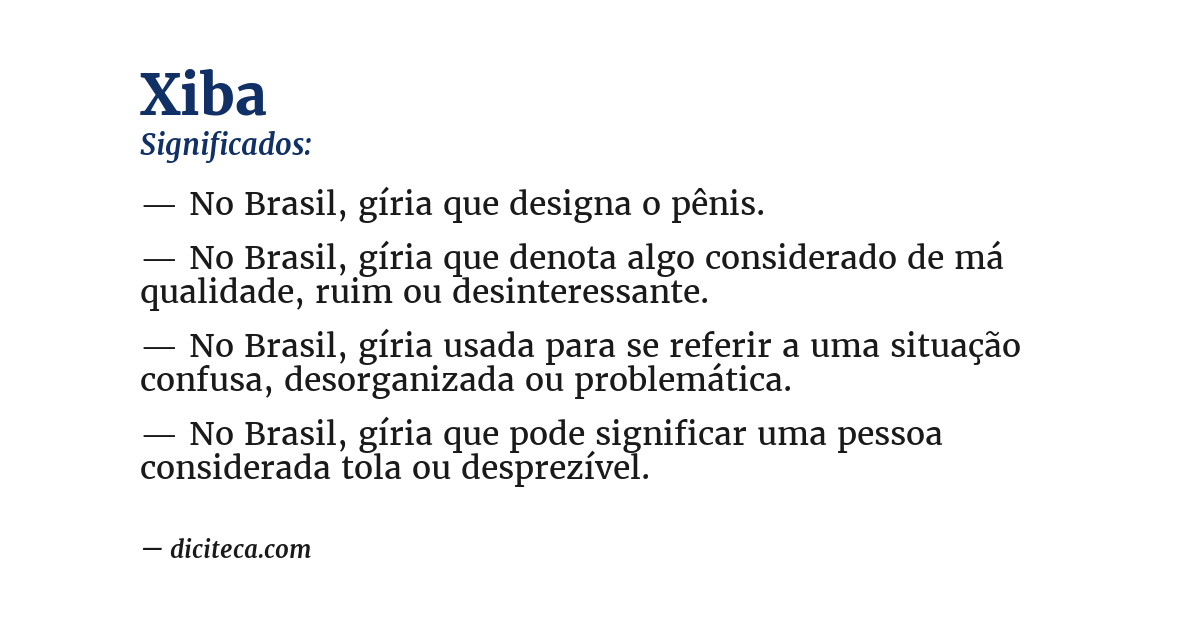 Significado de xiba