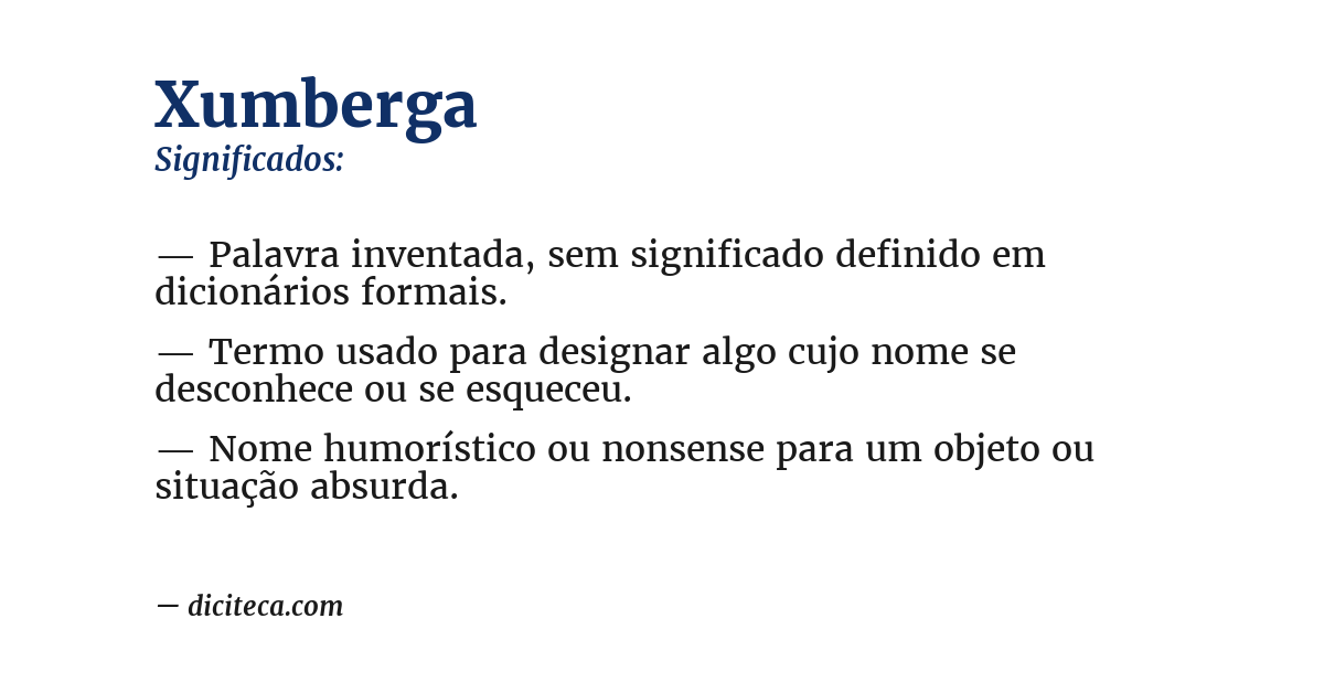 Significado de xumberga