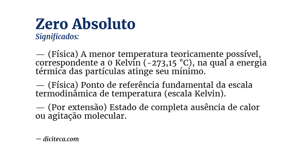 Significado de zero absoluto