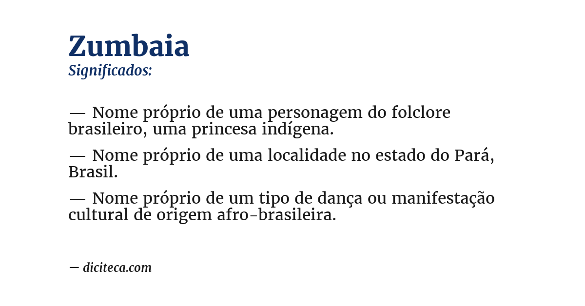 Significado de zumbaia