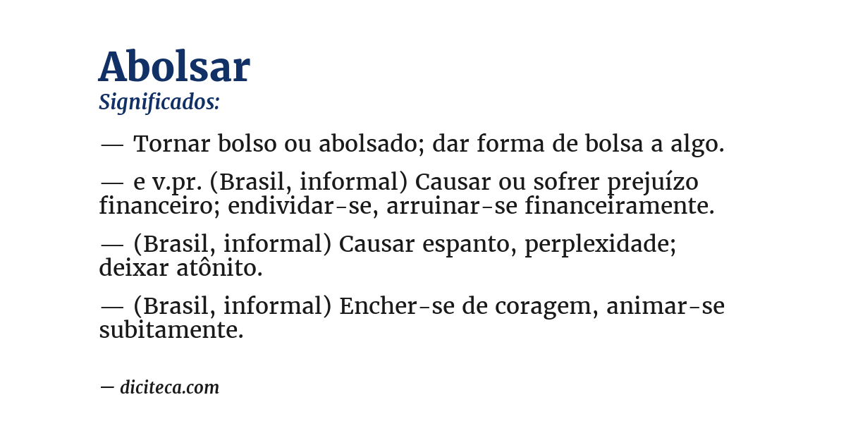 Significado de abolsar