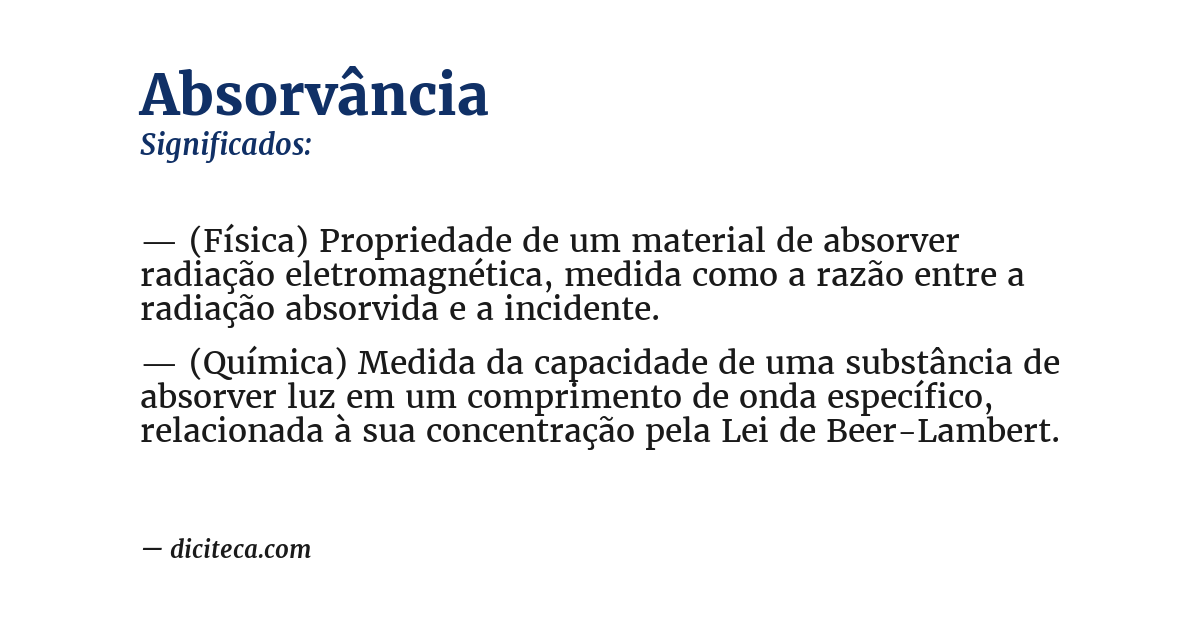 Significado de absorvância