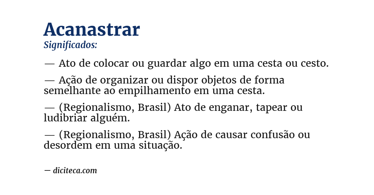 Significado de acanastrar