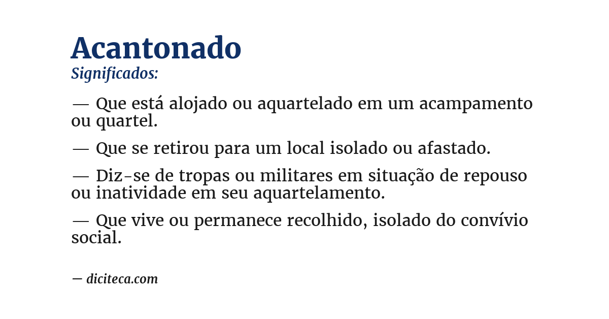 Significado de acantonado