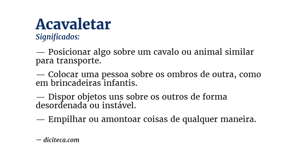 Significado de acavaletar