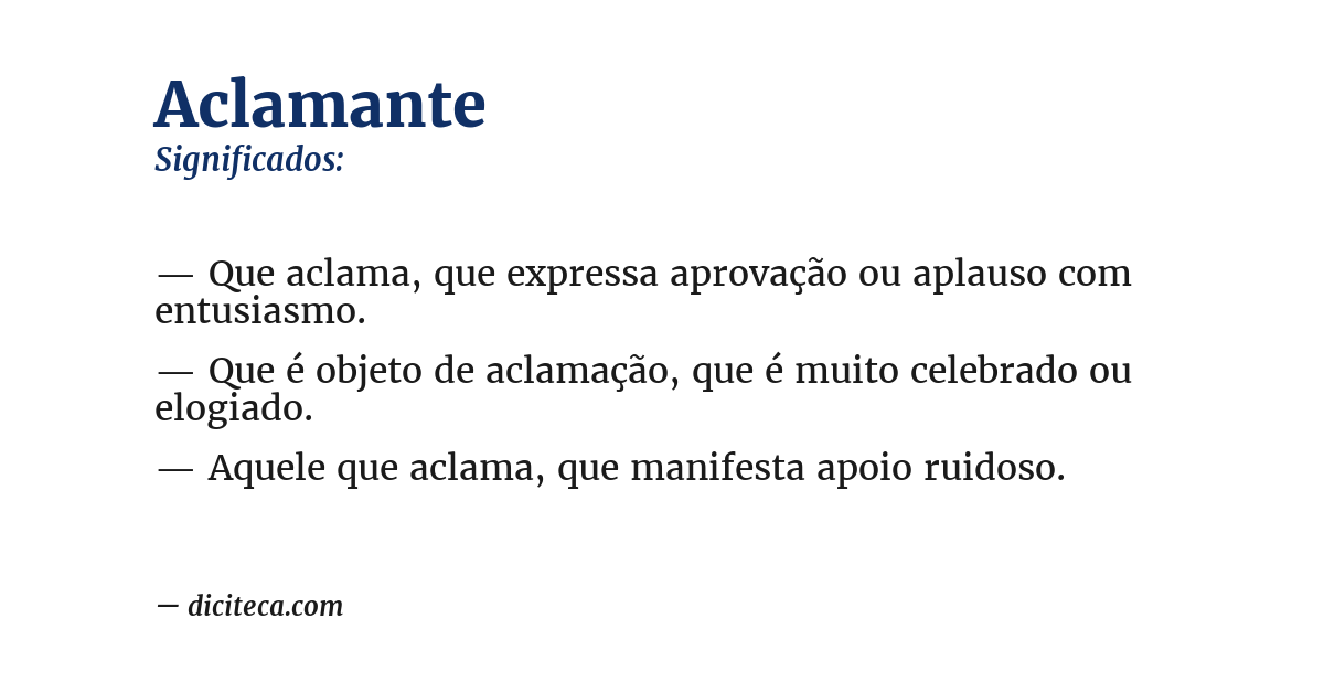 Significado de aclamante