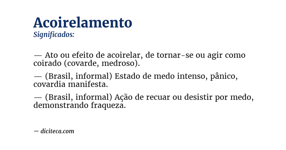Significado de acoirelamento