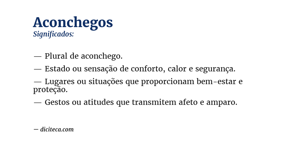 Significado de aconchegos