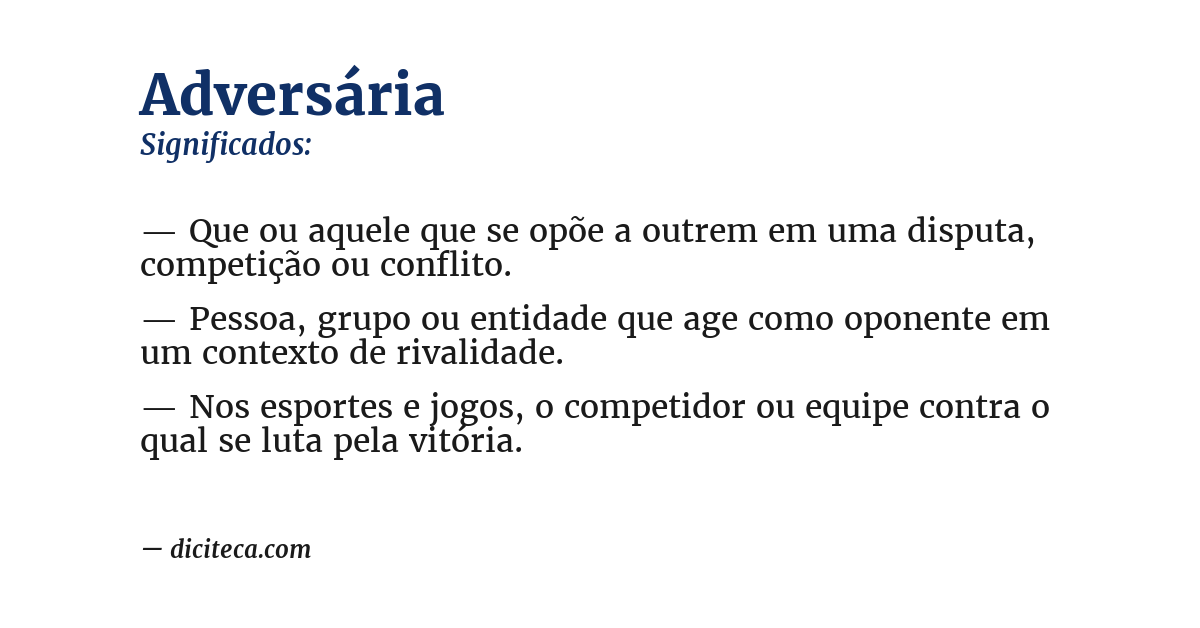 Significado de adversária