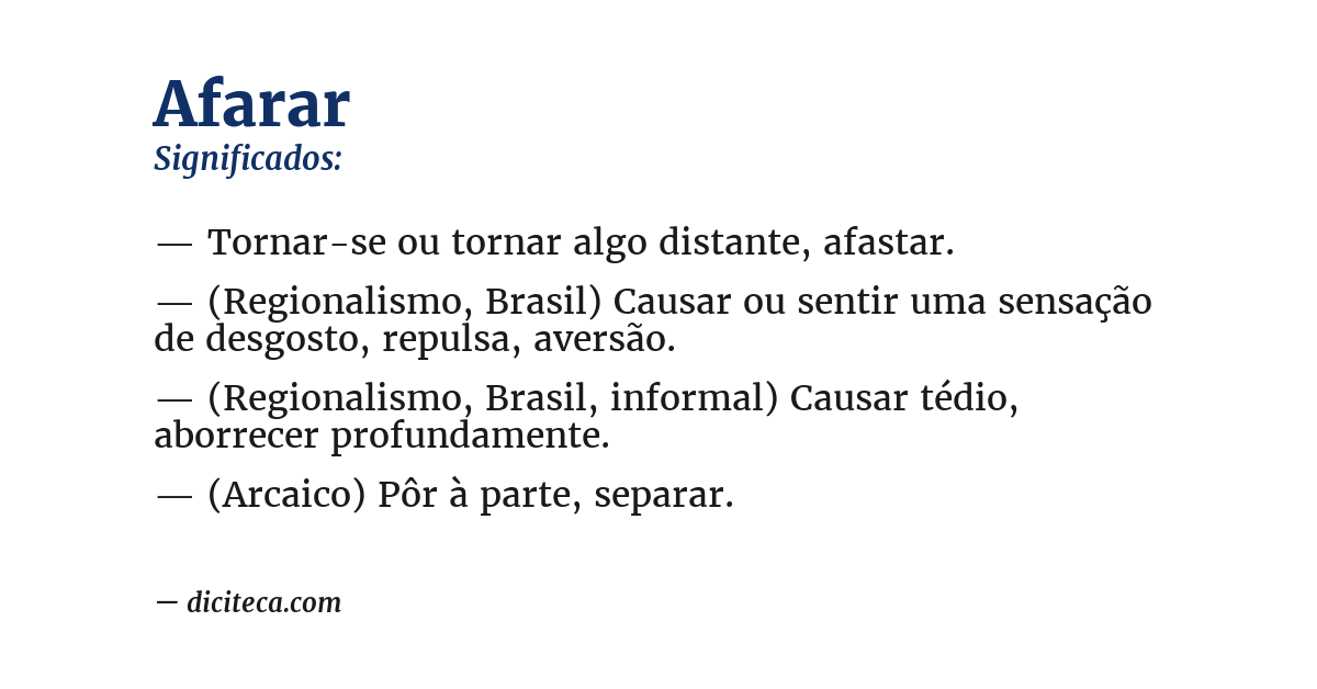 Significado de afarar