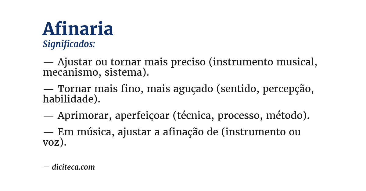 Significado de afinaria