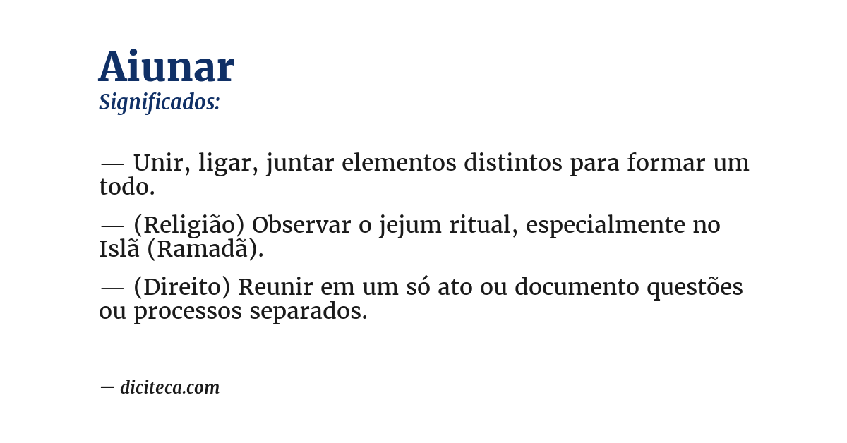 Significado de aiunar