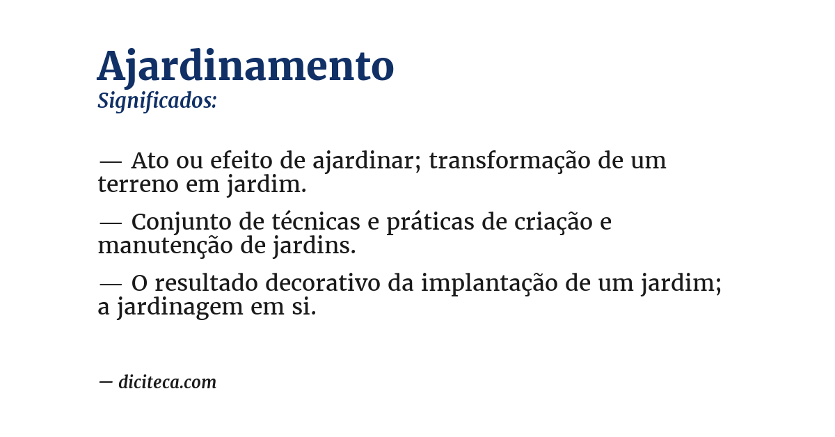 Significado de ajardinamento