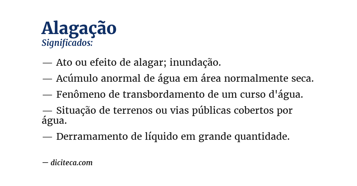 Significado de alagação