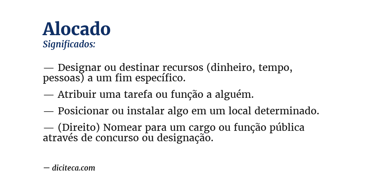 Significado de alocado