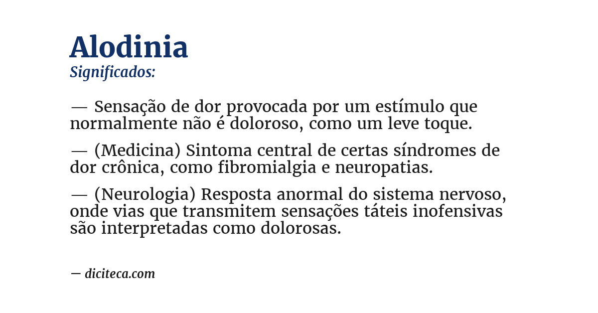 Significado de alodinia