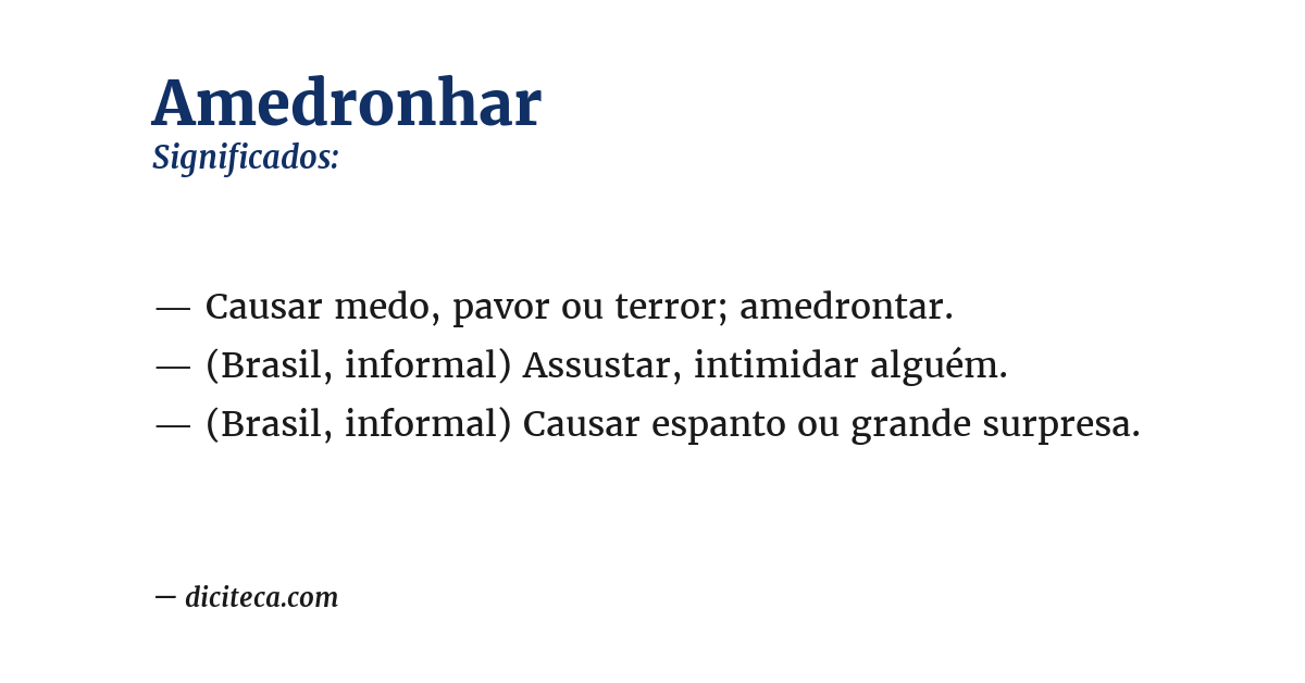 Significado de amedronhar