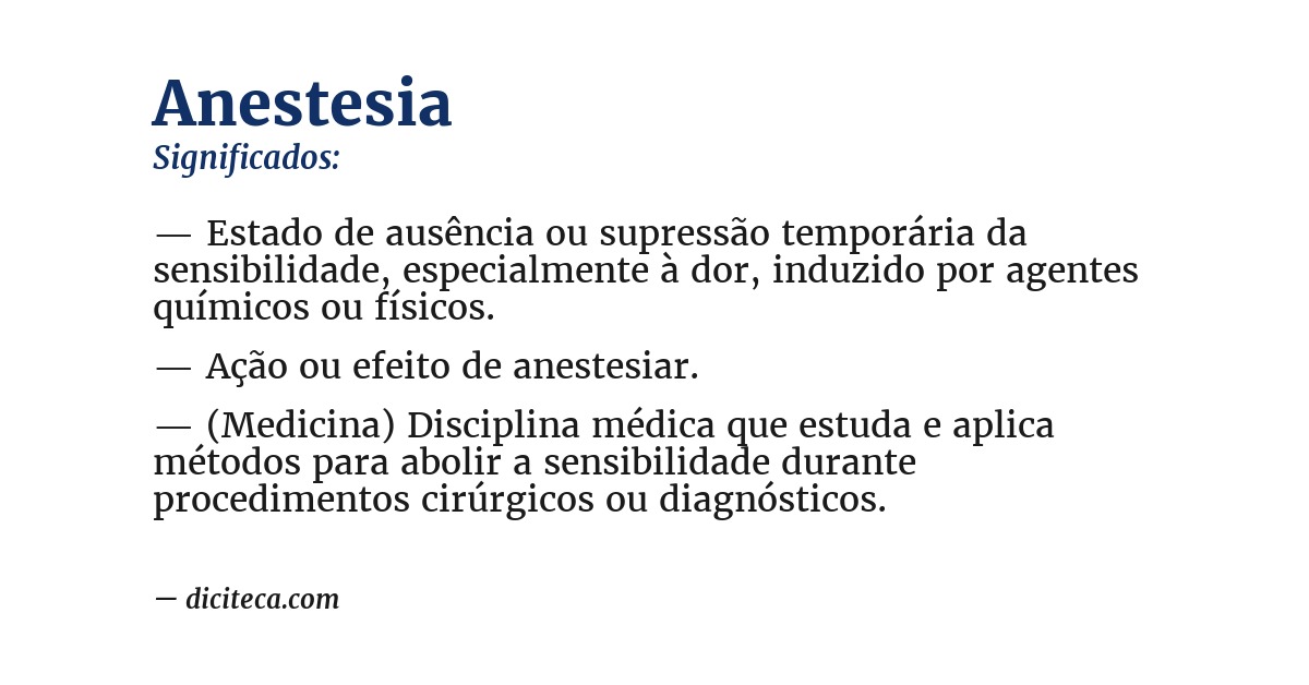 Significado de anestesia