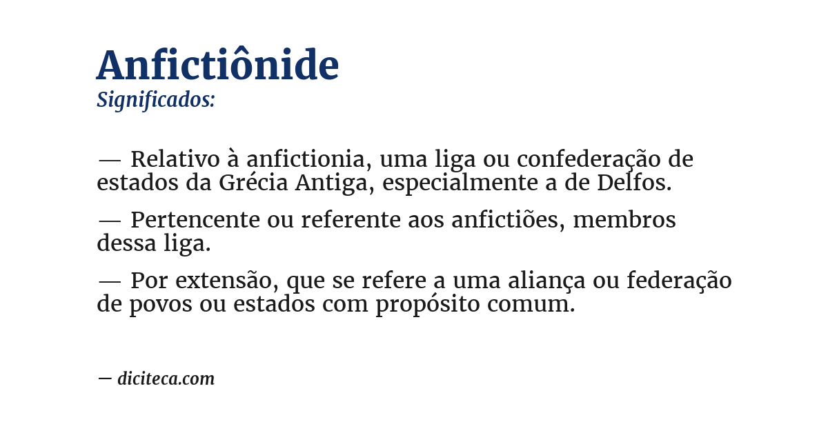 Significado de anfictiônide