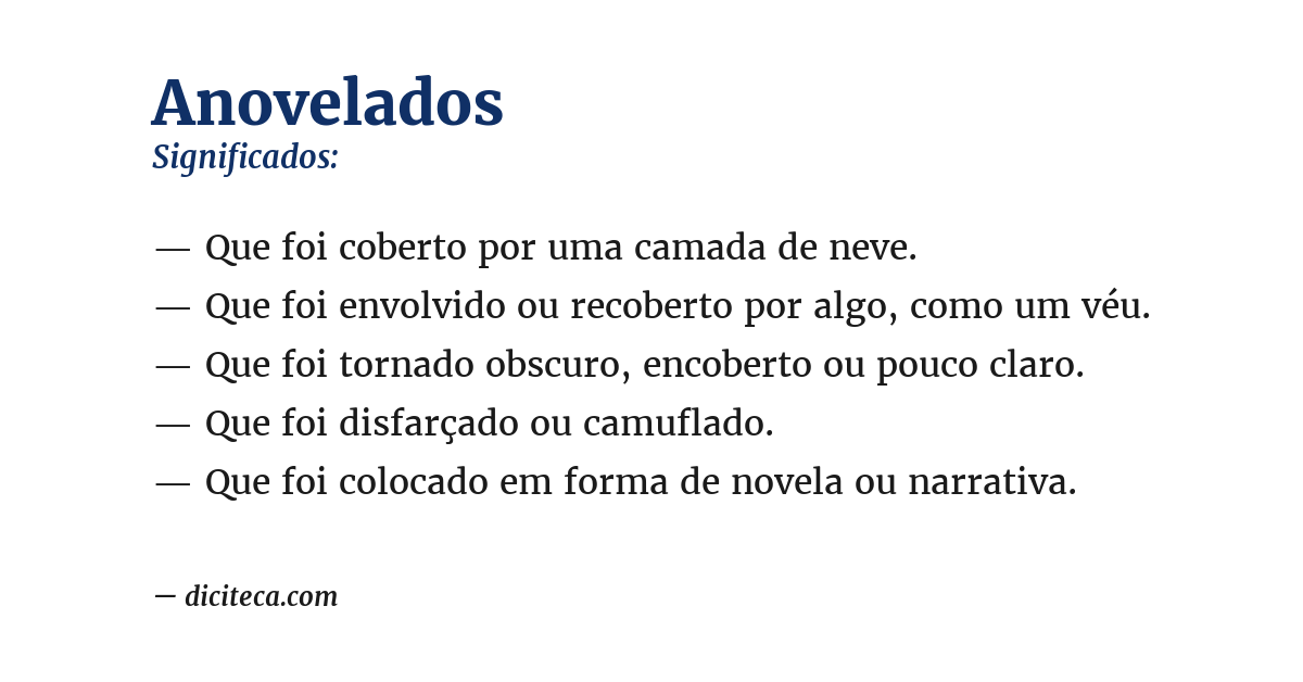 Significado de anovelados