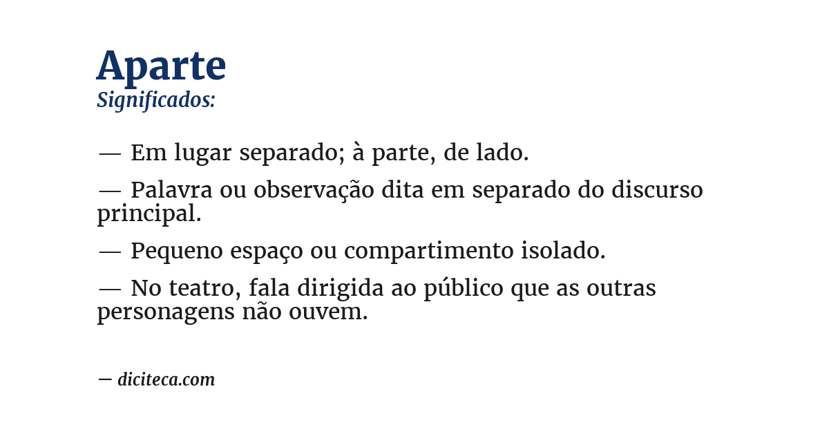 Significado de aparte