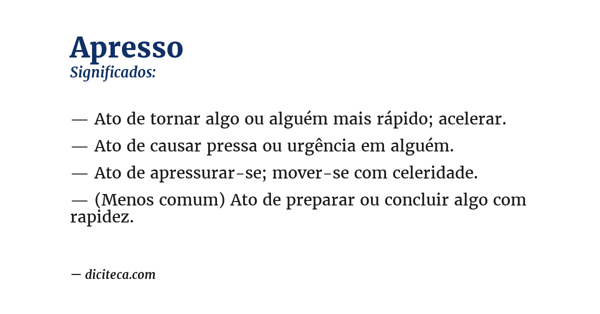 Significado de apresso