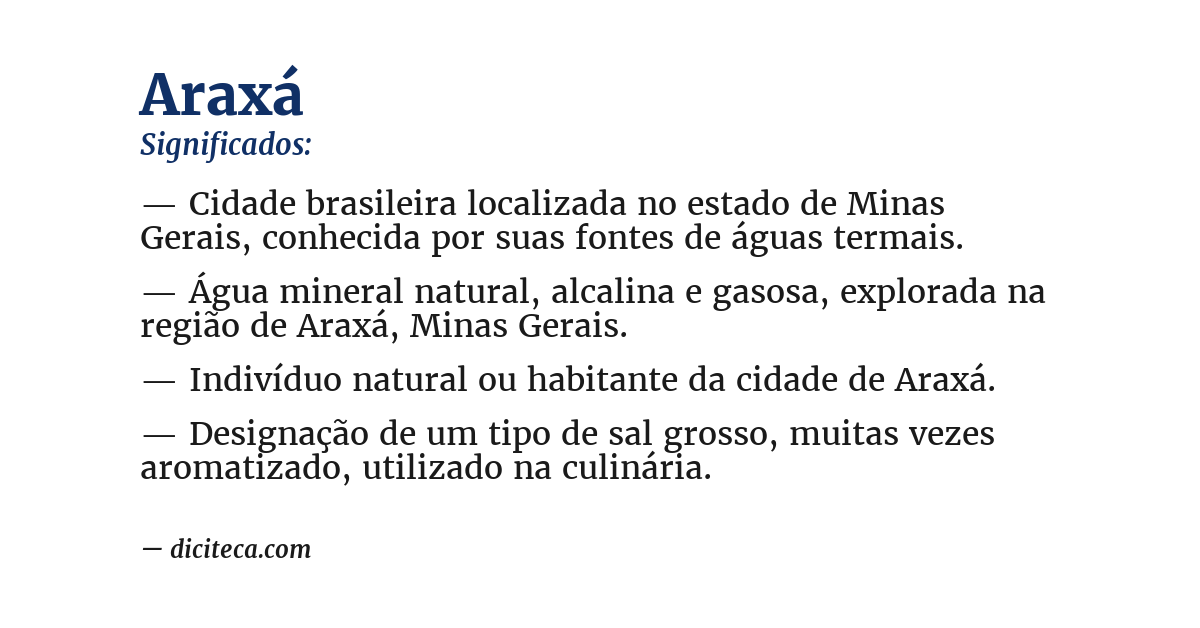 Significado de araxá