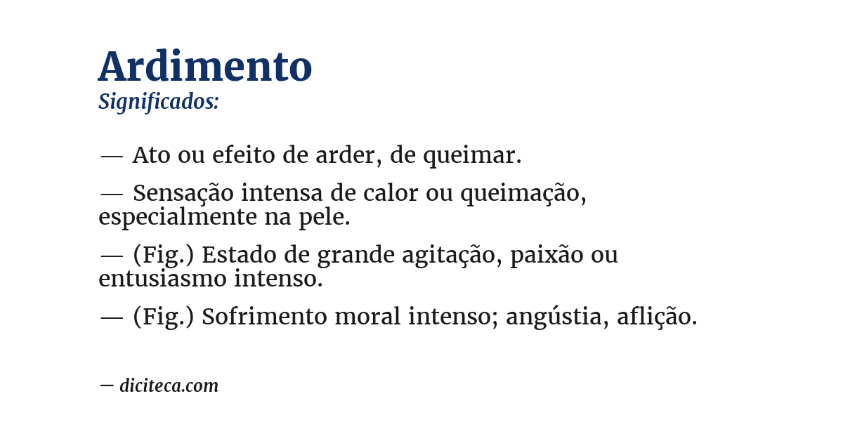 Significado de ardimento