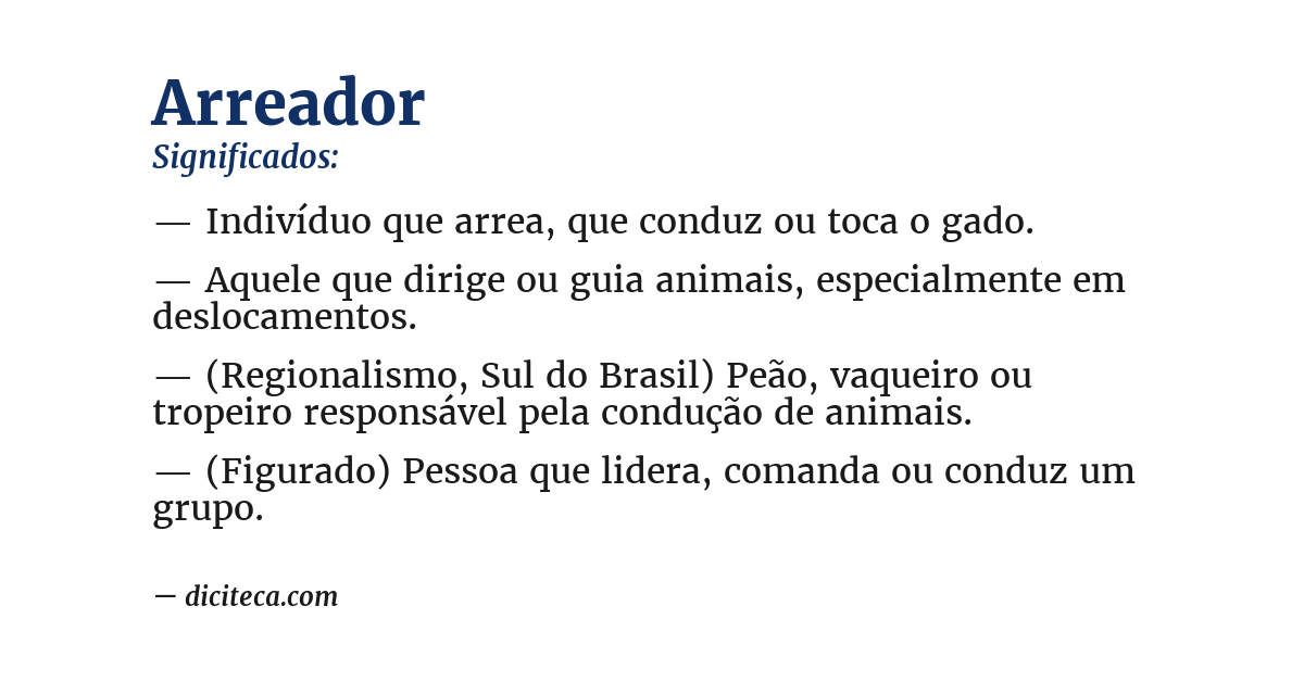 Significado de arreador