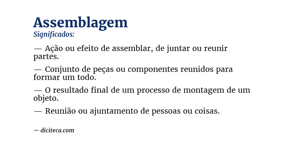 Significado de assemblagem