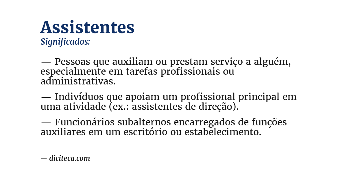 Significado de assistentes