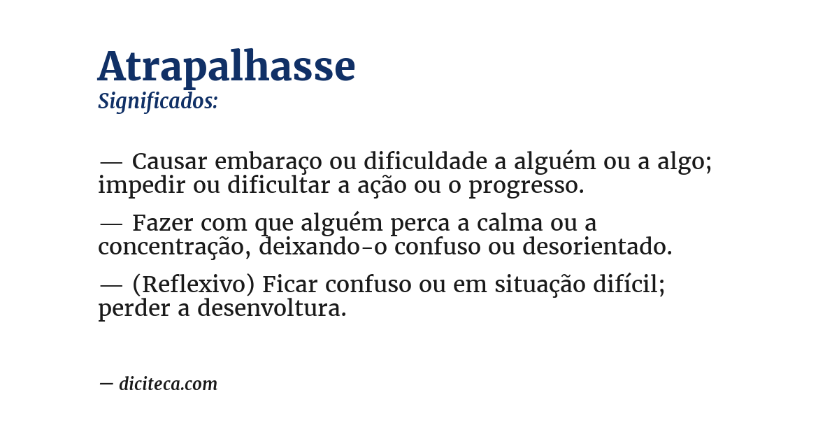 Significado de atrapalhasse