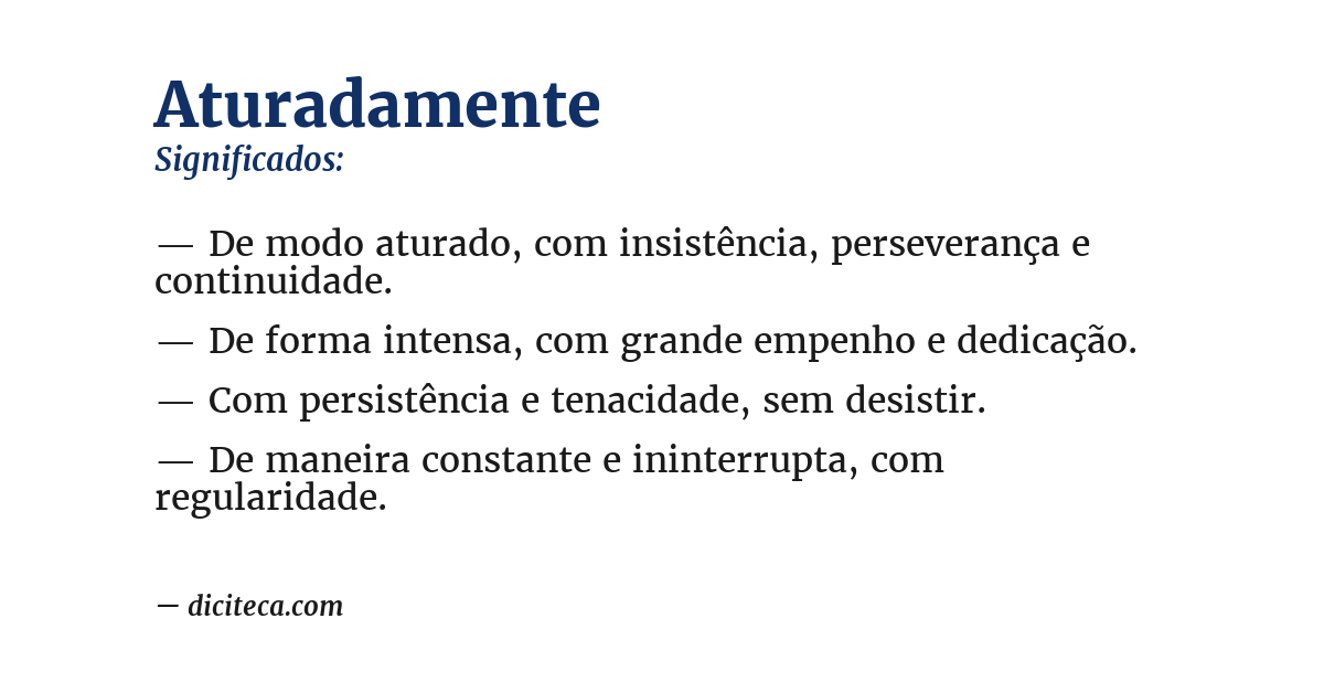 Significado de aturadamente