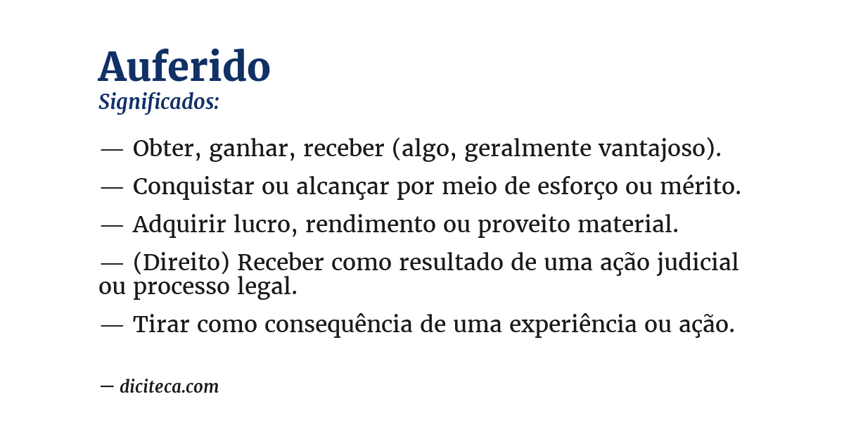 Significado de auferido