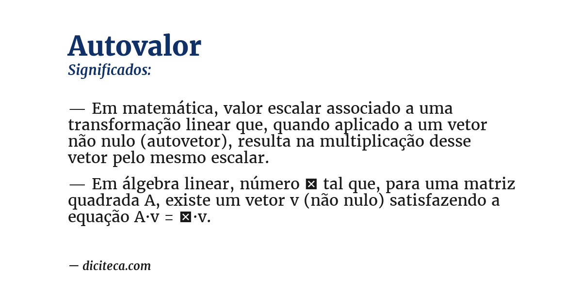 Significado de autovalor