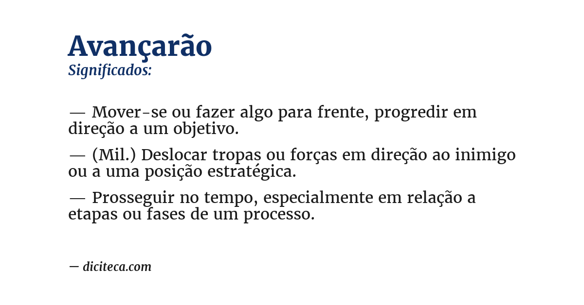 Significado de avançarão