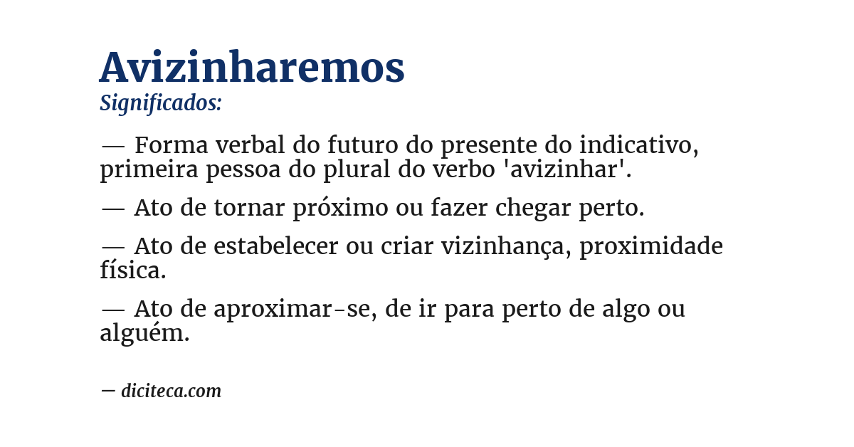 Significado de avizinharemos