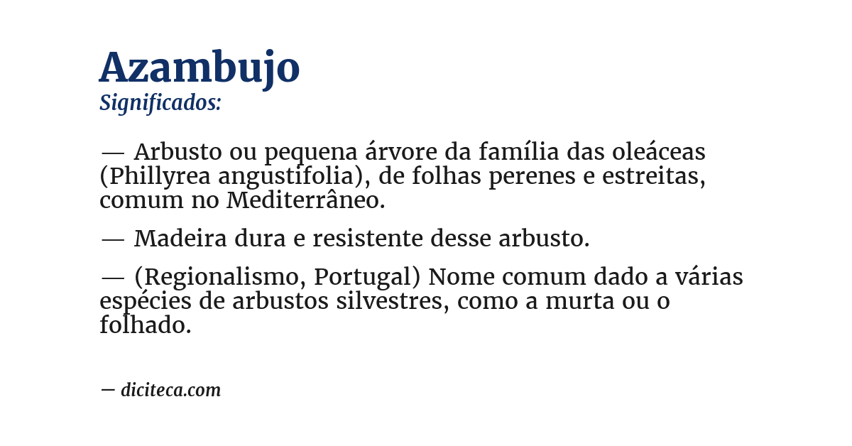 Significado de azambujo