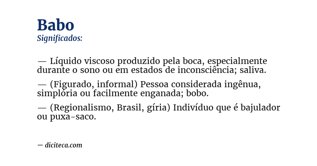 Significado de babo