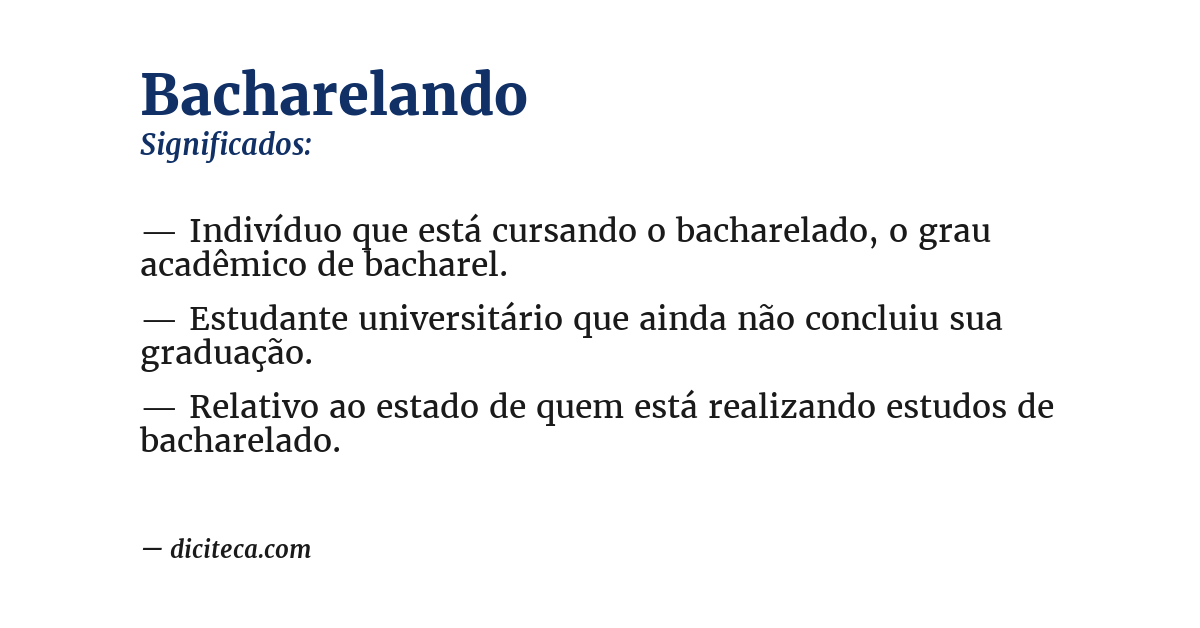 Significado de bacharelando