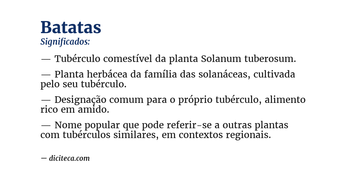 Significado de batatas